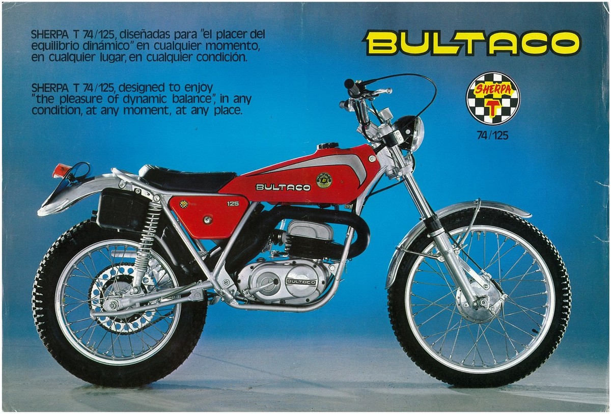 BULTACO Brochure Sherpa T 74 125 Trials 1976 1977 1978 Sales Catalog REPRO eBay