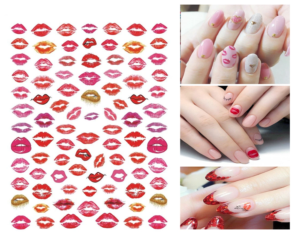 Lip nail clearance stickers