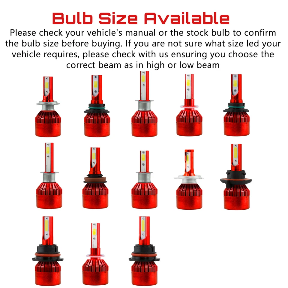 Xentec LED Light Bulb Conversion Kit 100W 40000LM H4 H7 H11 9006 9004 9007 H13  - Image 4 of 4