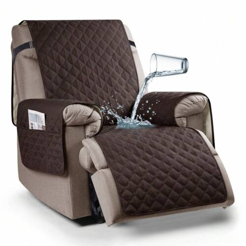 Waterproof Recliner Sofa Cover Recliner Loveseat Cover With Console Non-Slip Cou - Picture 2 of 16