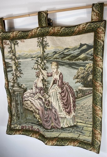 Vintage French Tapestry Goblins Hunting Bedroom Décor Wall Hanging 29x30.5 in - Picture 2 of 10