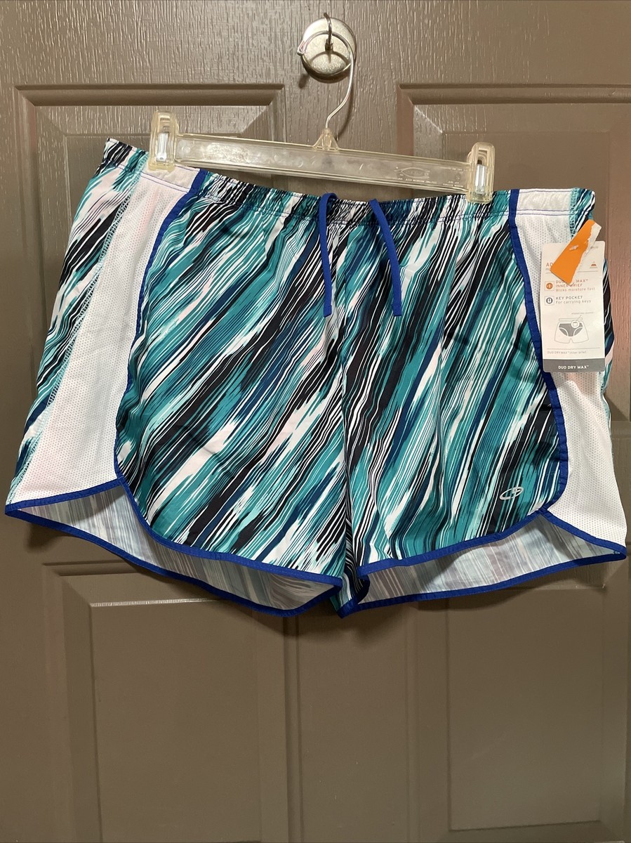 C9 Champion Womens Blue Multi Large Duo Dry Inner Athletic Shorts NWT