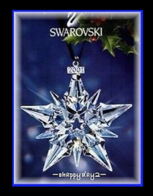 2001 Swarovski~Snowflake STAR Annual Christmas ORNAMENT~Holiday