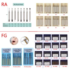 Dental FG/RA Burs High/Low Speed Handpiece Round Carbide Tungsten Steel bur DS