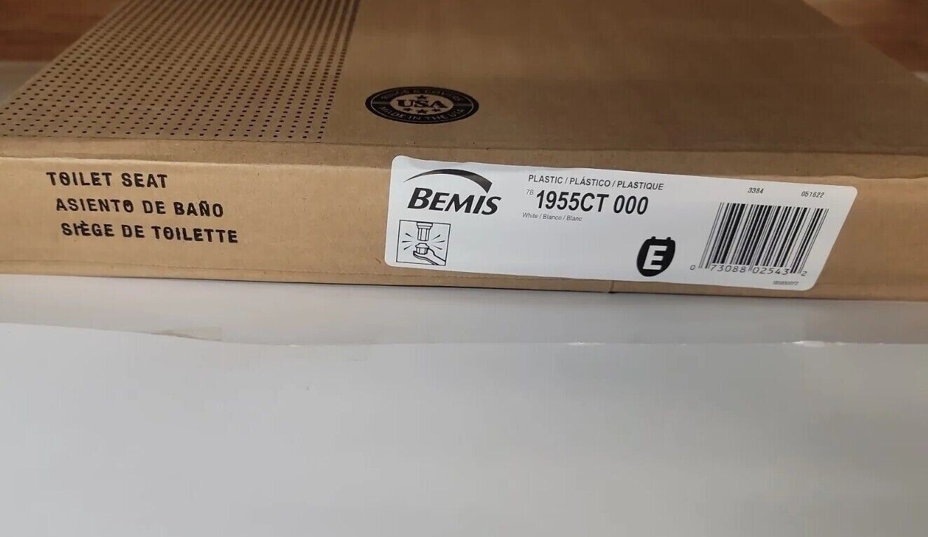 Bemis Seats Elongated Open Front Toilet Seat in White 1955ct 000 Black