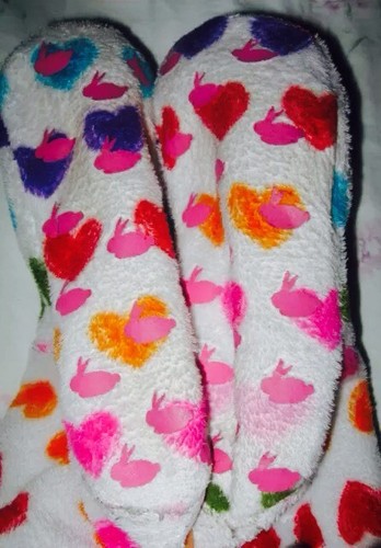 Jenni by Jennifer Moore Rainbow Hearts Hooded Footed Pajamas Jumper S LAST ONE - Picture 3 of 4