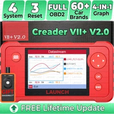 Genuine LAUNCH X431 Creader VII+ 7 Plus Code Reader OBDII Scanner ABS SRS Engine