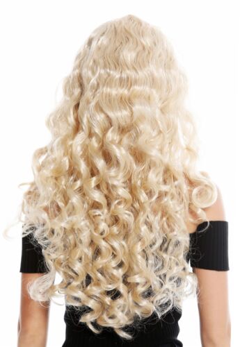 Perücke Damen Karneval lang Locken lockig voluminös Pony Hellblond Blond 0082 - Bild 4 von 4