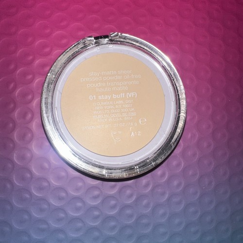 CLINIQUE Stay-Matte Sheer Pressed Powder - 01 Stay Buff (VF) - 0.27 OZ / 7.6 g - Picture 5 of 5