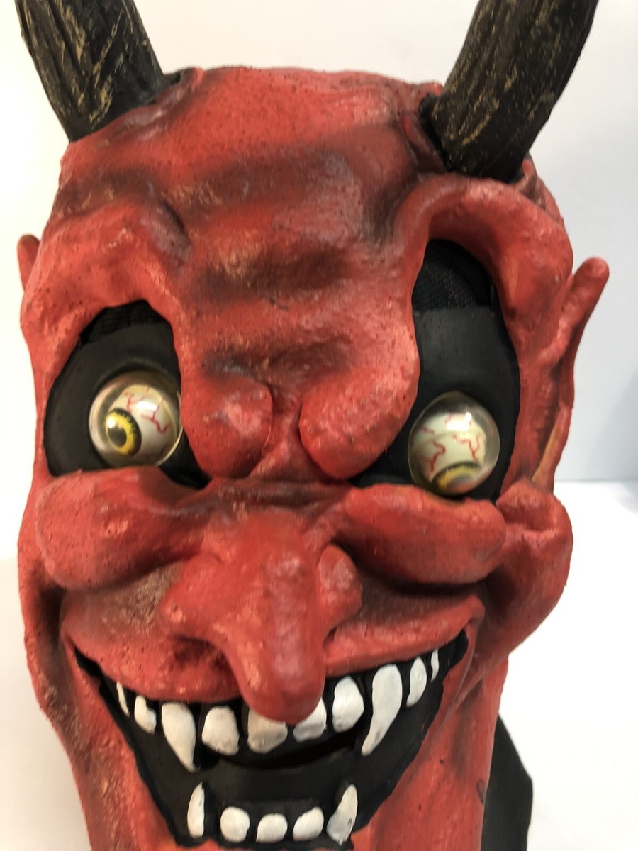 ビンテージ 40s ハロウィン　デビル 悪魔　Devil スカル　ホラー　レトロ Ghoulsville 3D Horror Decor Devil Wall Hanger Blow Mold