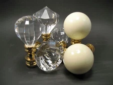 Lamp Finial Lot of 6 Assorted Lampshade Finials New Acrylic & Brass Sphere #AC4
