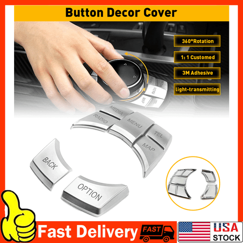Car Chrome iDrive Button Decor Cover Media Multi Trim For BMW 3 1 6 Accessories - Picture 19 of 19