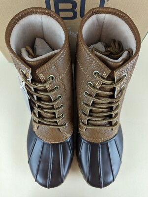JBU Duck Boots Mens 8 M Maine Waterproof Tan Faux Fur Lined  display picture 2