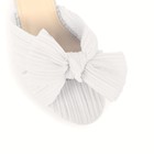 Women's Pleated Bow Sandals Open Toe Ankle Strap Mid Block Heel Slingback US7 — photo 4