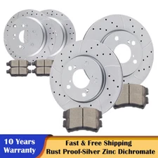 Front Rear Slotted Rotors Discs and Brake Pads Brakes Kits for Honda Odyssey