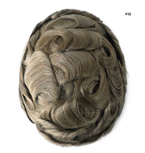 Mens Toupee French Lace Human Hair Replecement System Real Gent Hairpiece 8x10 - Picture 27 of 40