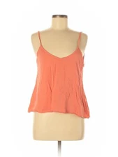 Moda International Women Orange Tank Top M