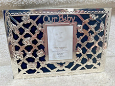 Lenox Silverplate Embossed Baby Photo Album, Portrait Gallery, Personal OUR BABY