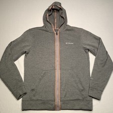 Columbia Sportswear Geometric Trim Hoodie Womens Large Gray Outdoor Camping EUC