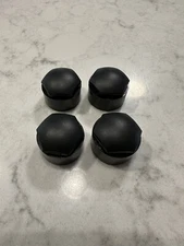 (4) NEW GENUINE AUDI WHEEL LOCK LUG BOLT CAPS - FLAT BLACK - PART #4M0 601 173 C