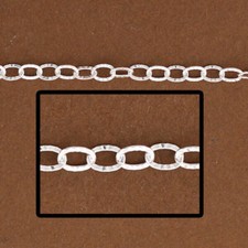 5ft, Sterling Silver Oval Cable Chain. Diamond Cut Cable, Chain by Foot 1808DC