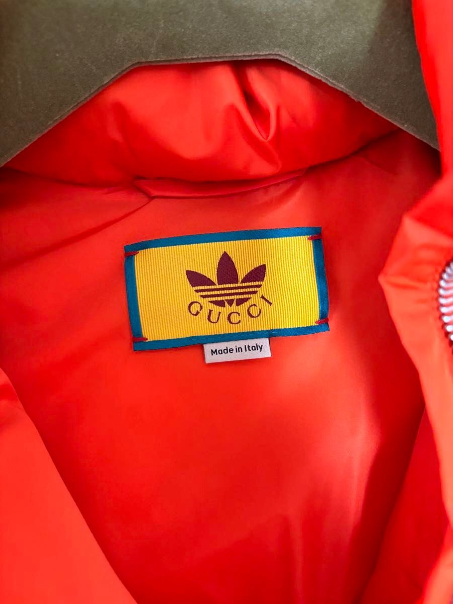GUCCI x adidas Nylon Down Jacket vest size 46 M Orange with