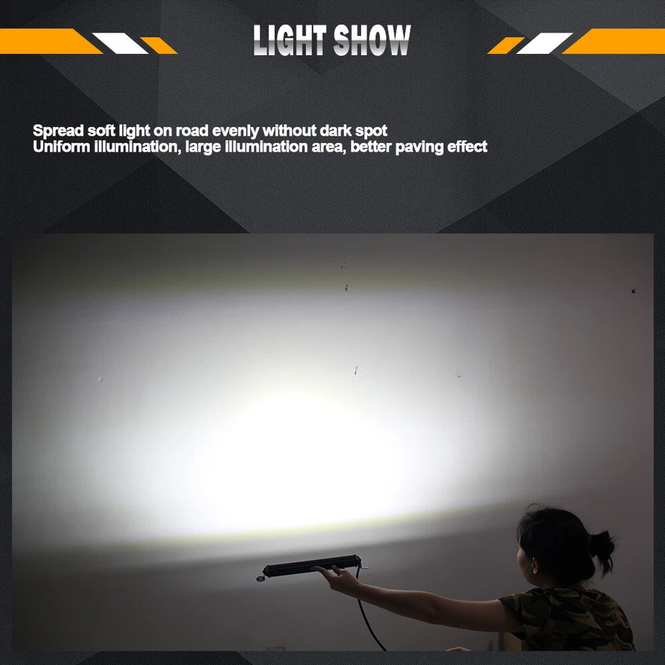 Combo barra de luz LED delgada de 10" 20" 30" 50" punto inundación todoterreno SUV conducción ATV Foto 4 de 4