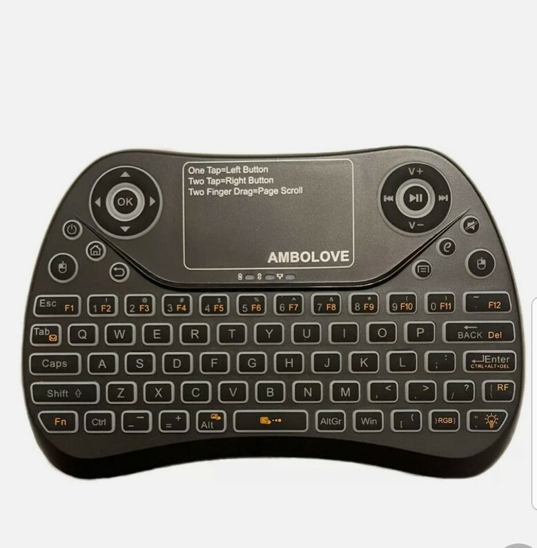 Mini Keyboard Wireless Backlit LED 7 Color Touchpad Mouse Multi-Media ...