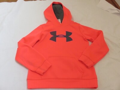Under armour Girls Cold Gear Hoodie Youth medium neo red orange GUC