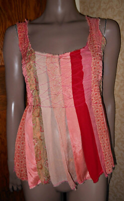 NOA NOA Patchwork Raw Edged Sleeveless Boho Top