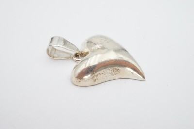 Vintage Taxco Mexico TC-25 Sterling Silver 925 Wavy Puffy Heart