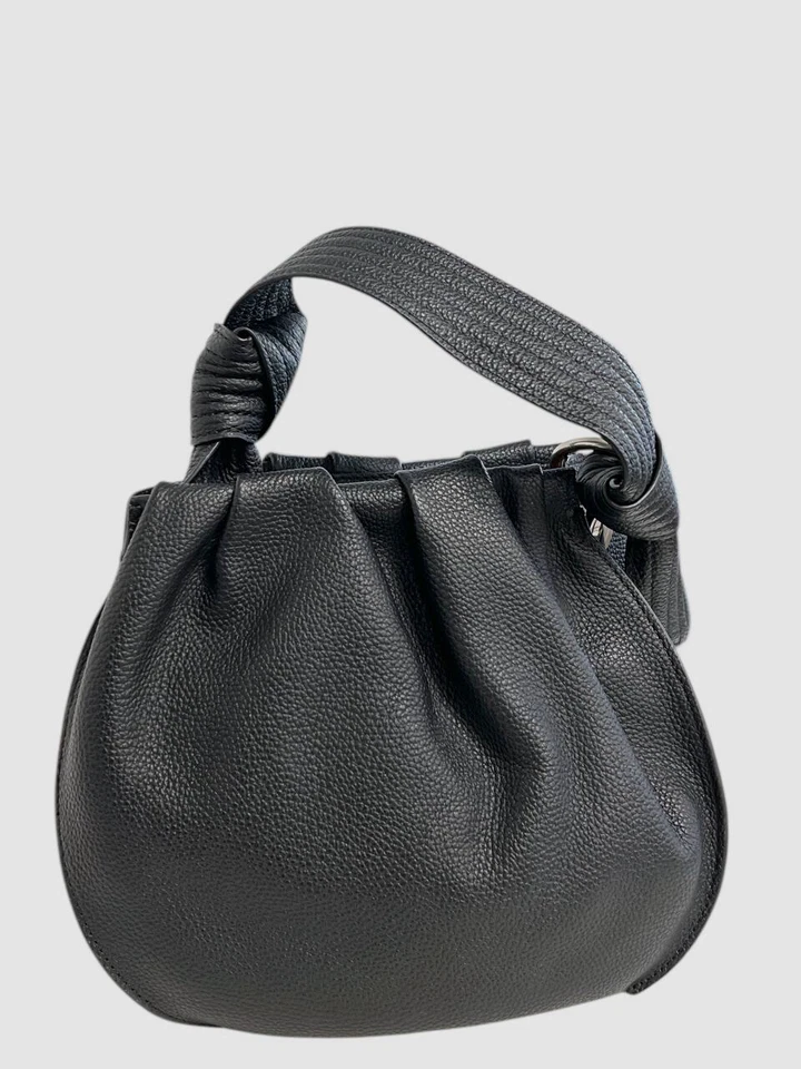Bolso cubo ORYANY para mujer negro de cuero Selena con nudo pequeño asa superior Foto 2 de 4