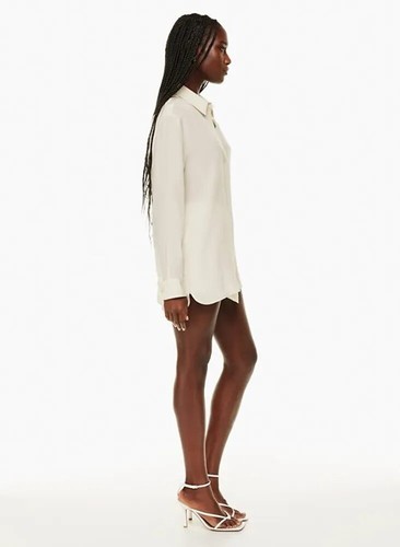 Babaton Womens Academy Silk Blouse Sz Medium Matte Pearl Button Up Minimalist - Picture 4 of 8
