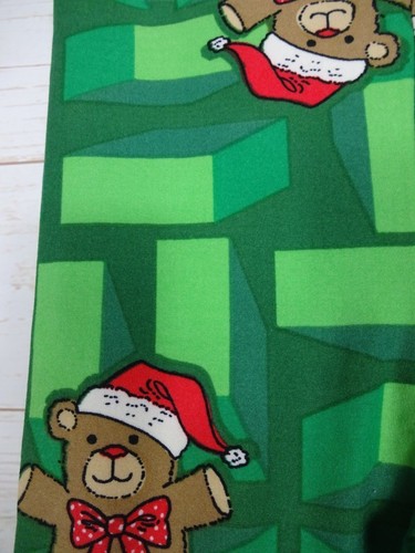 LuLaRoe Kids Christmas Leggings Green with Teddy Bear Size L/XL NWT - Picture 2 of 3