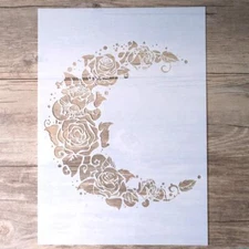 DIY Moon Flower Stencil Template A4 Size for Scrapbooking Painting Wall