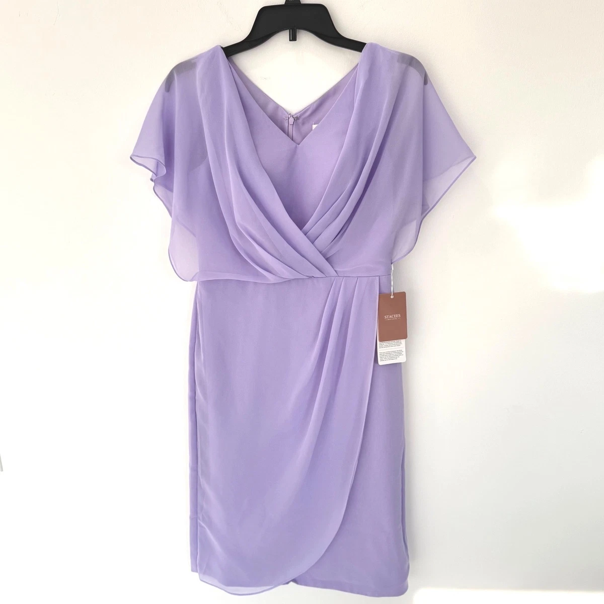 ebay purple dress Azazie Bridesmaid Dress Formal Wedding Guest Light Purple Burnout Floral