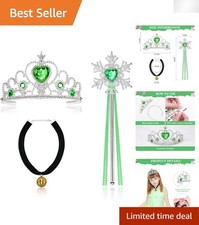 Vicloon Comfortable Dress Up Princess Accessories Set: Crown, Wand  Choker