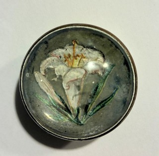 Antique Lily flower horse bridle rosette