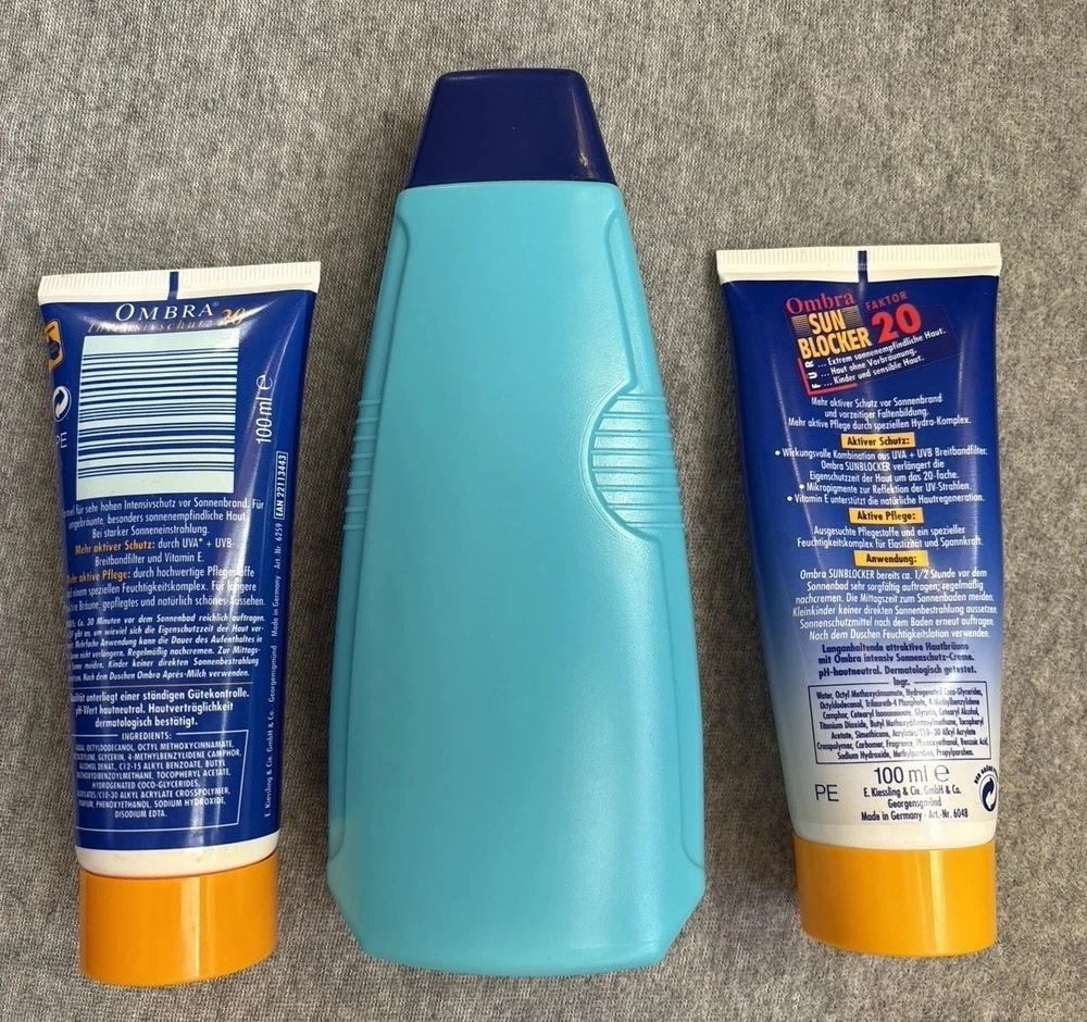 alte Ombra Sonnenschutzartikel zum Sammeln der Verpackungen