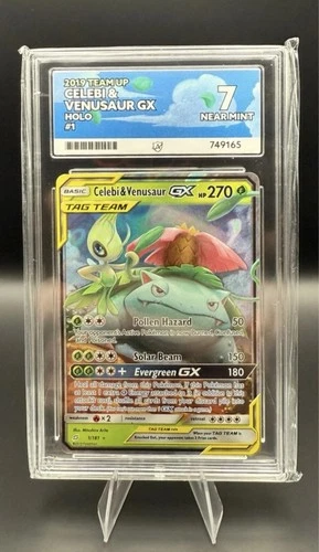 2019 Pokémon TCG Team Up Celebi & Venusaur GX TAG TEAM Holo 1/181 Ace 7
