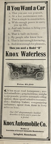 1907 Knox Waterless Automobile & 1907 Cadillac Model G Tourenwagen. - Bild 2 von 3