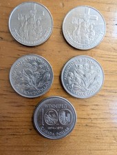 CANADA DOLLAR COIN LOT- 5 COMMEMORATIVE COINS.  WINNIPEG. CARTIER.  MANITOBA