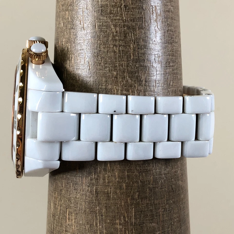 Swiss Legend Karamica女士计时码表白色陶瓷石英表45毫米手表7 1/4 — 第 3/4 张图片