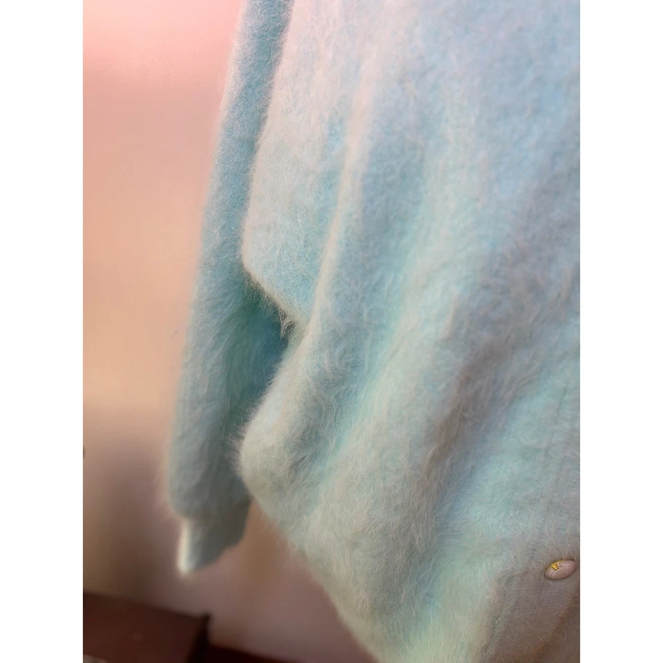 Nuevo sin etiquetas Cárdigan Suéter De Colección Connie A Lee Angora Para Mujer S/M Azul Difuso Foto 4 de 4