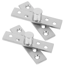  2pcs Stainless Steel Concealed Pivot Door Hinges 360-Degree Hidden Rotation