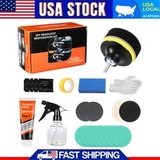 26pcs Car Headlight Restoration Kit Polishing Compound Spray Bottle Gloves