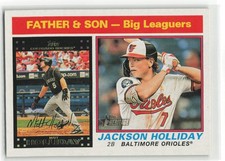 2025 Topps Heritage Jackson Holiday & Matt Holiday #66 Baltimore Orioles