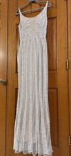 Women’s Formal Dress BG Haute 48722SC Sequined Size 10 Gown Ivory/Nude -NEW-