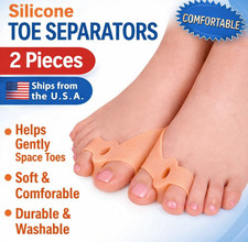 2 Pcs Silicone Toe Separator Bunion Cushion Gel Toe Spacer Alignment Support