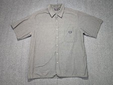 Dickies Short Sleeve Button Down Work Shirt Men's Size 2XL Grey Black Woven